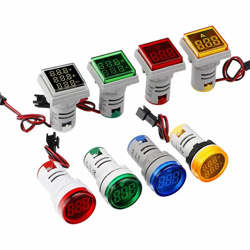 22mm Mini voltmeter / ammeter / hertz meter LED digital taw taw qhia lub teeb